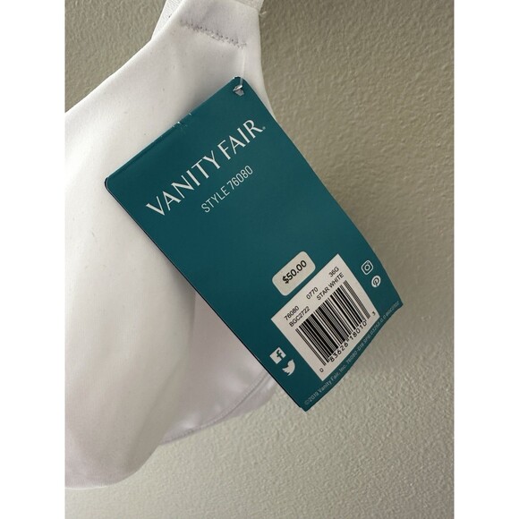 Vanity Fair NEW NWT White 36G Bra Beauty Back Minimizer Style 76080 Underwired - Picture 4 of 7